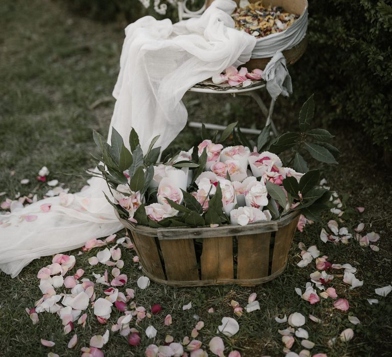 Floral Display | Confetti | Fairytale Tuscan Wedding with Bride in Embroidered Dress | Andrea &amp; Federica Photography