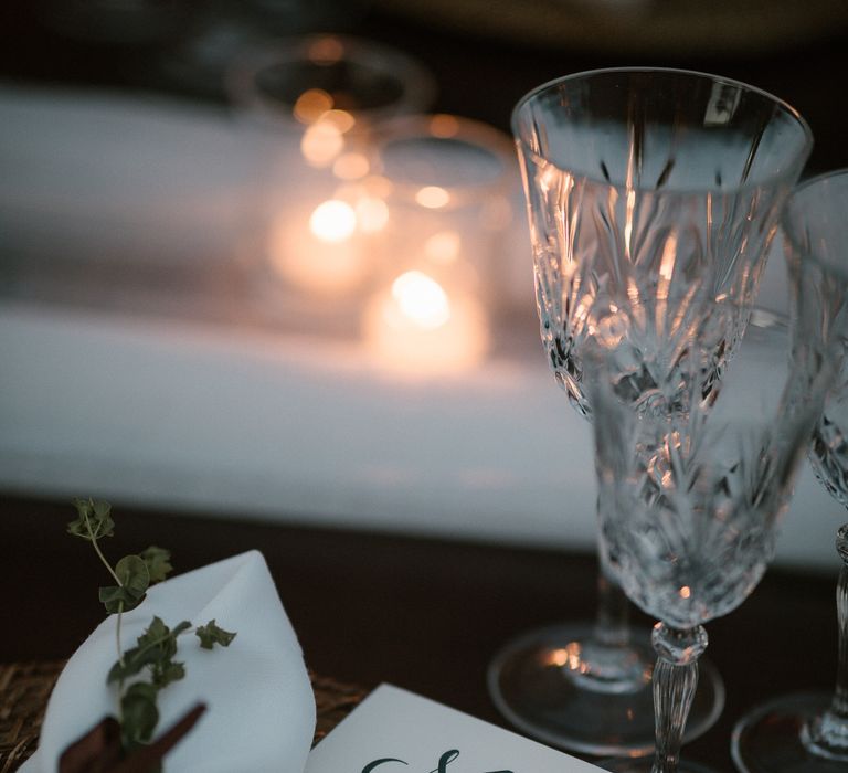 Place Setting | Wedding Breakfast Menu | Fairytale Tuscan Wedding with Bride in Embroidered Dress | Andrea &amp; Federica Photography