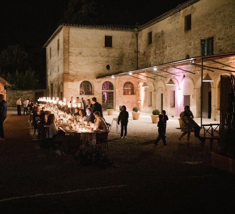 Wedding Reception | Fairytale Tuscan Wedding with Bride in Embroidered Dress | Andrea &amp; Federica Photography