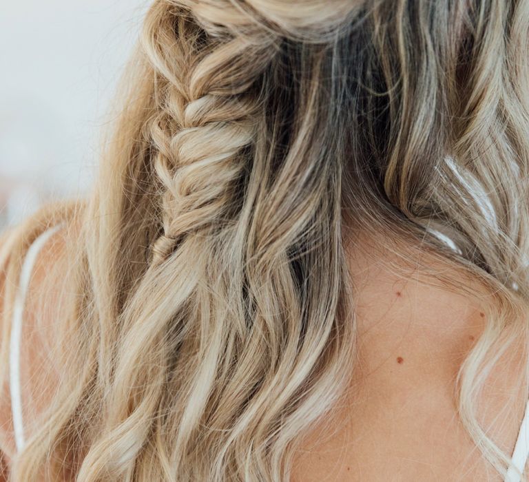 Braided Half Up Half Down Wedding Hairstyle | Charlotte Hair &amp; Makeup | Charlotte Bryer-Ash Photography