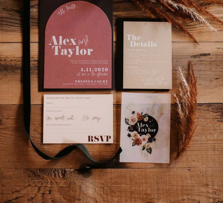 Autumn wedding stationery suit