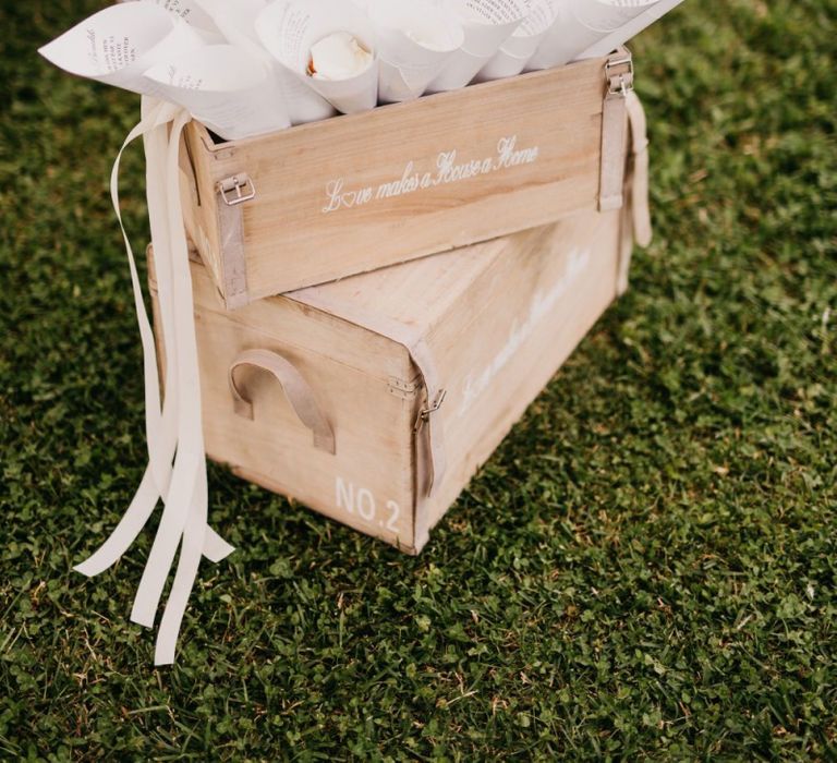 Wooden Confetti Cone Boxes