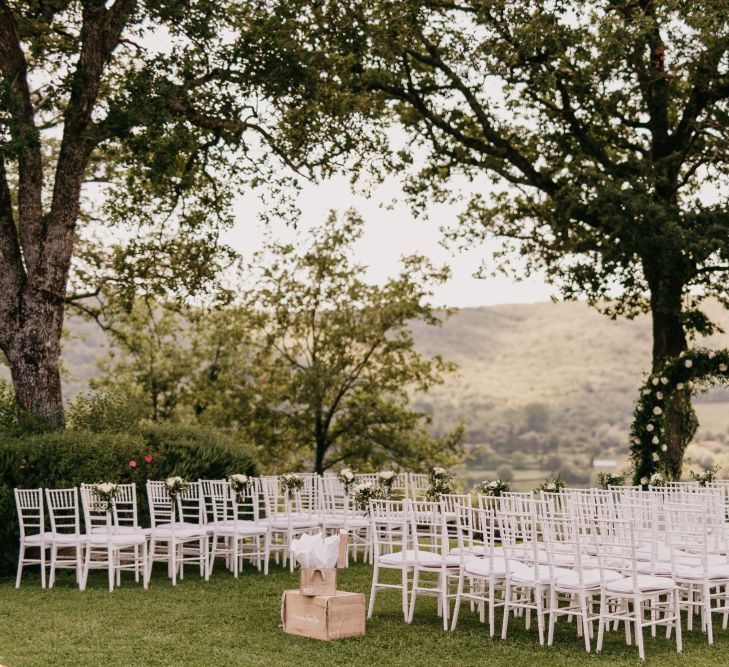 Outdoor Wedding Ceremony with Floral Arch