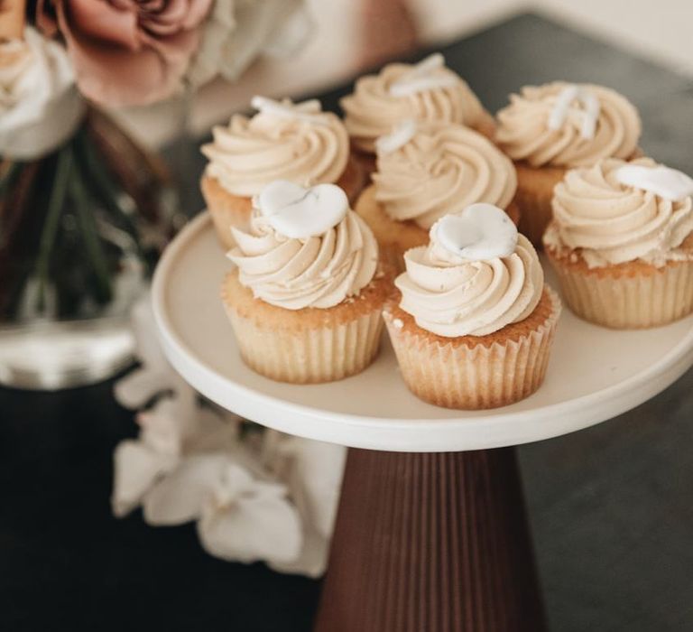 Cupcakes in White Cake Stand