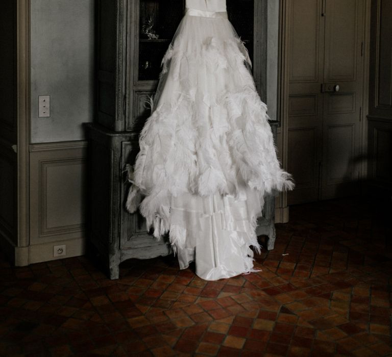 Stephanie Allin Ostrich Feather Wedding Dress