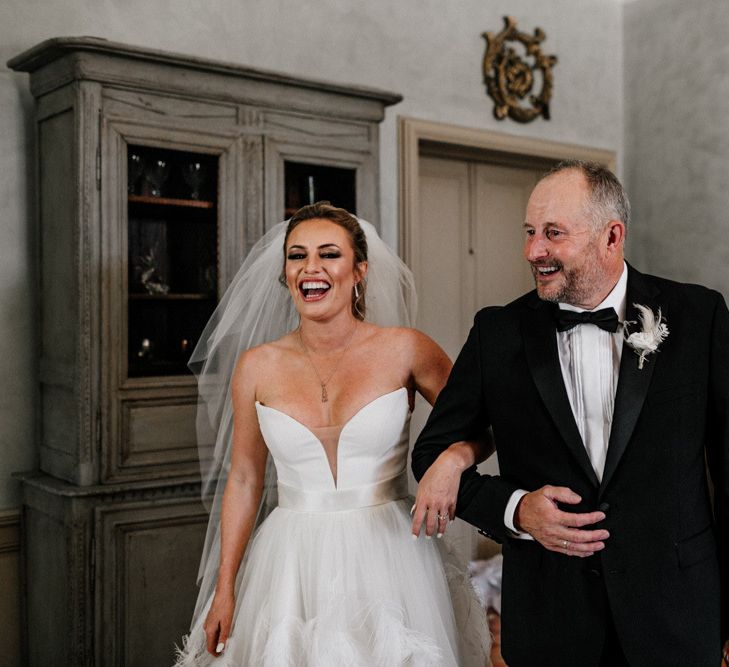 Father of the Bride and Bride Before the Wedding Ceremony