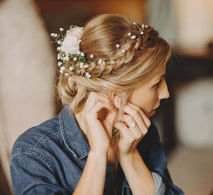 Bridal Up Do With Flowers