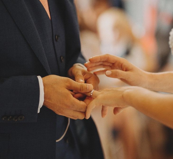 Bride and Groom Exchange Rings