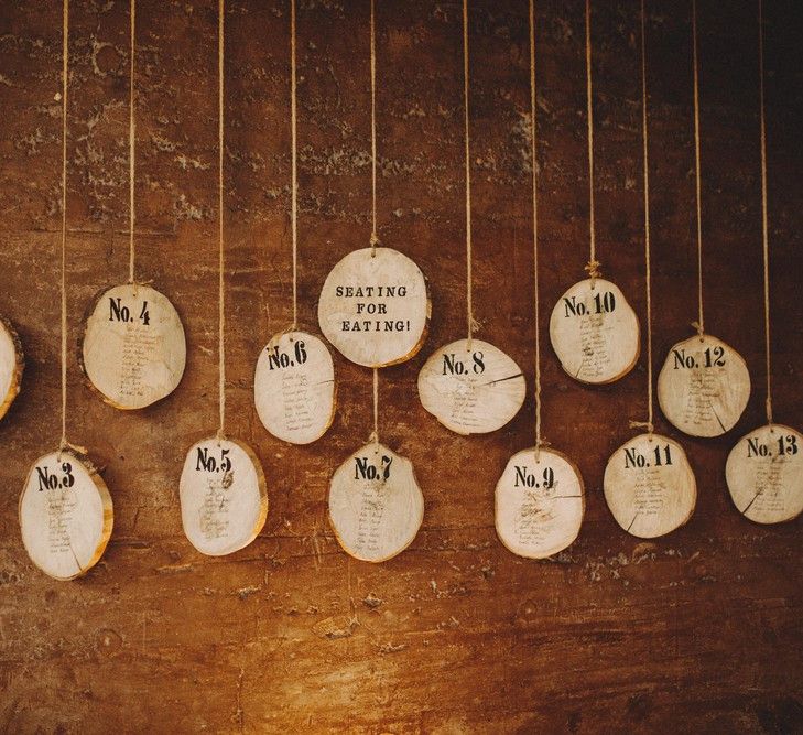 Rustic Wedding Decor With Tree Slice Table Plan