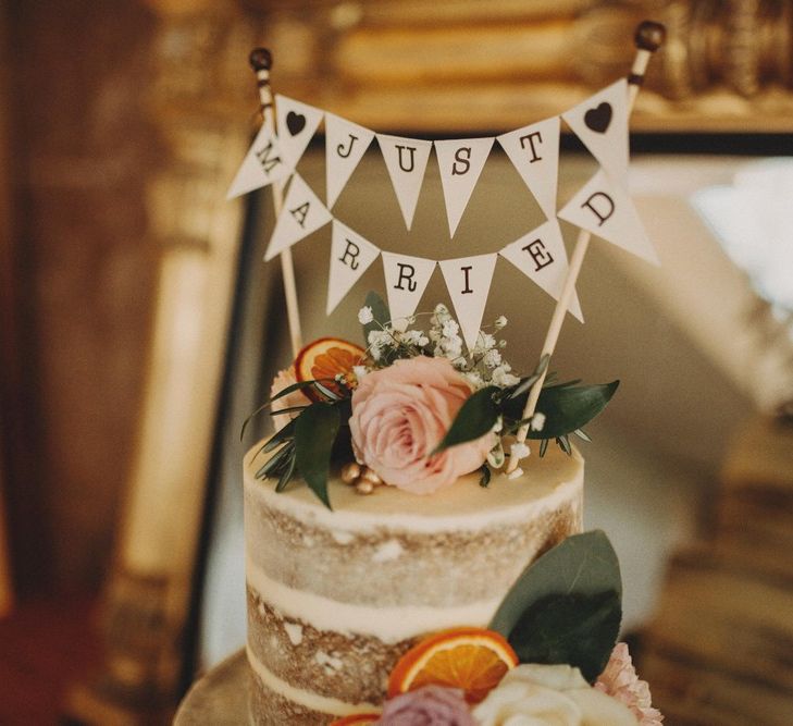 'Just Married' Wedding Cake Topper Mini Bunting