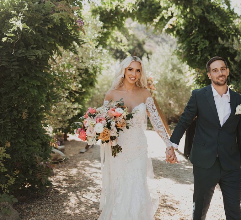 Bride and groom just married at California elopement