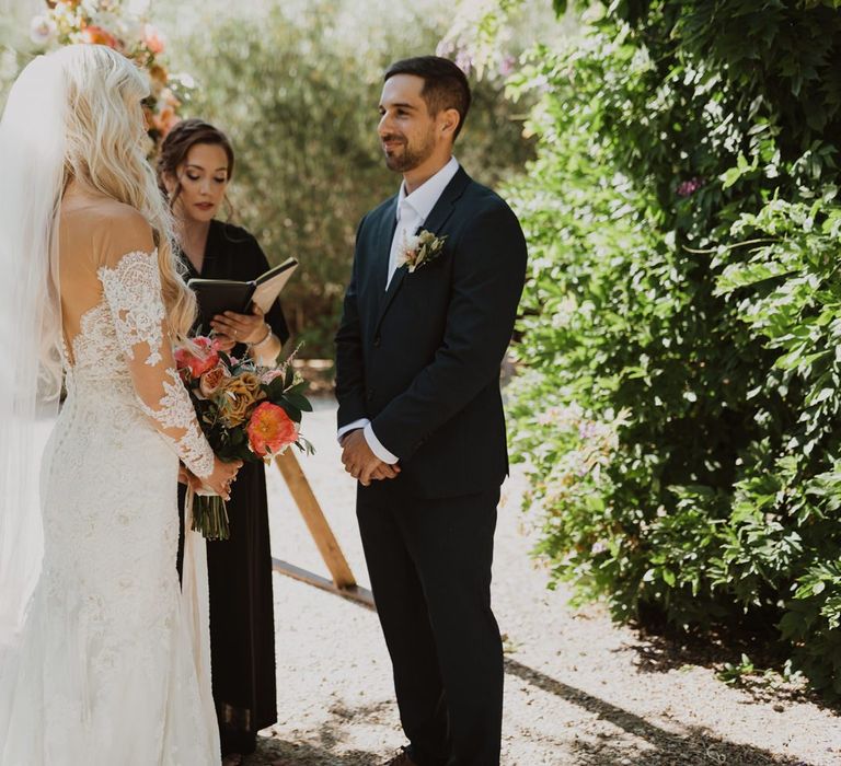 Outdoor ceremony at California elopement