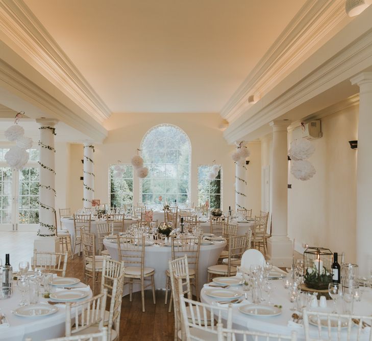 White Wedding Decor At Hethfelton House