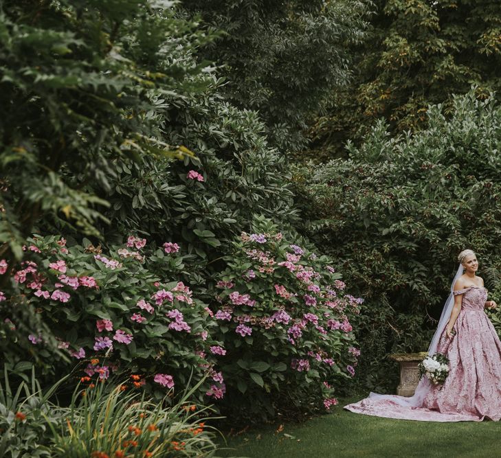 Blush Pink Wedding Dress For Outdoor Wedding Ceremony At Hethfelton House With Images From Dorset Wedding Photographer Paul Underhill