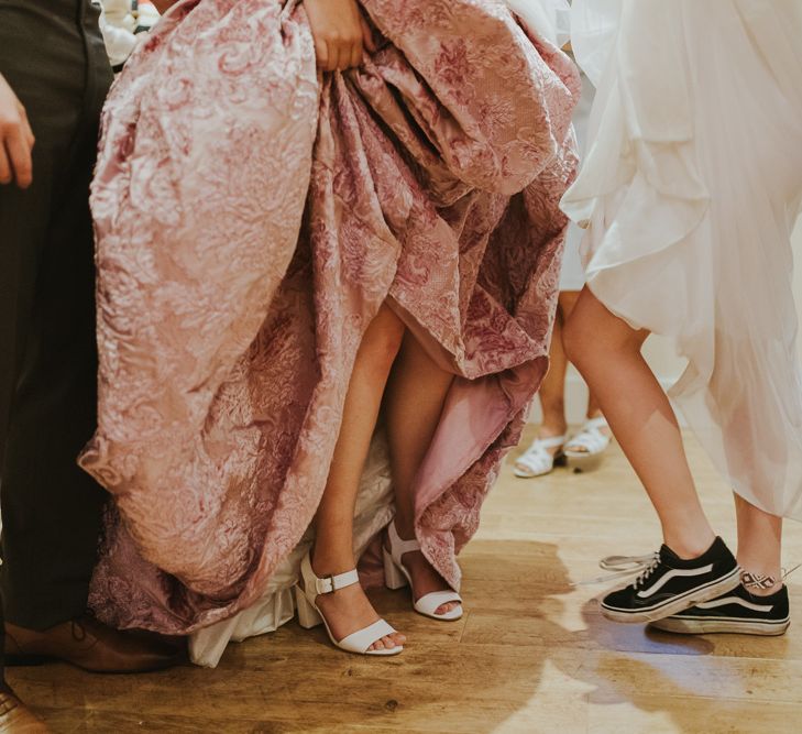 Blush Pink Wedding Dress For Outdoor Wedding Ceremony At Hethfelton House With Images From Dorset Wedding Photographer Paul Underhill