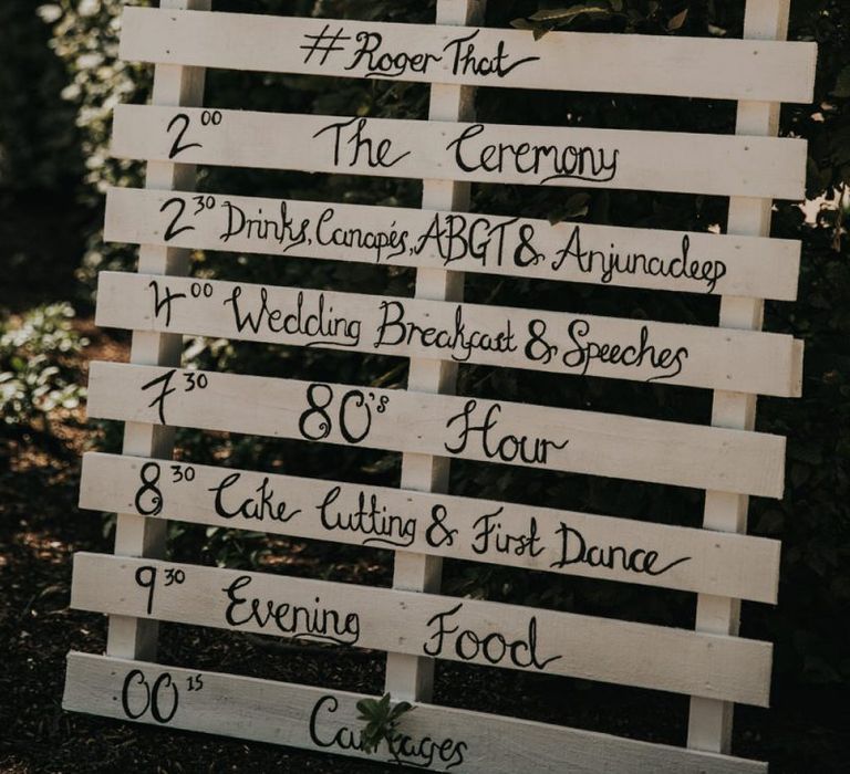 Palette wedding sign at Hyde House wedding