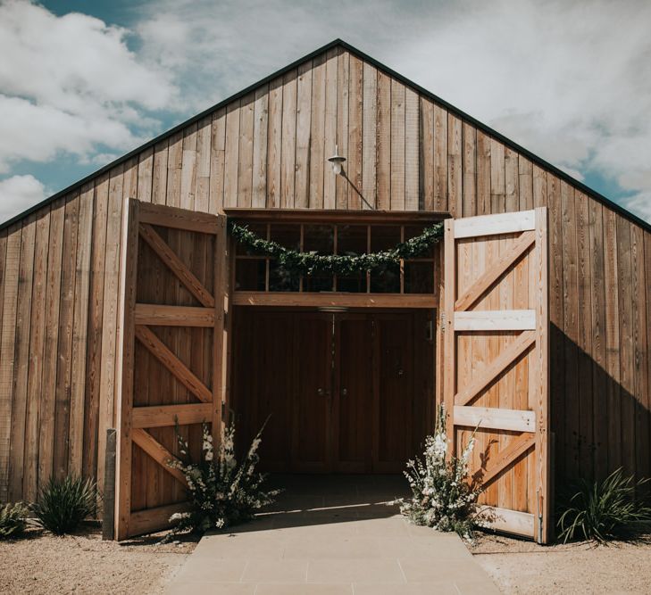 Barn wedding ceremony at Hyde House