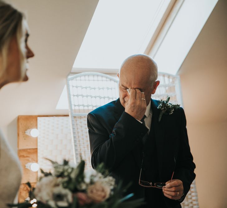 Emotional relatives during bride preparations