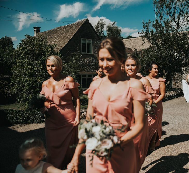 Pink bridesmaid dresses for Hyde House wedding