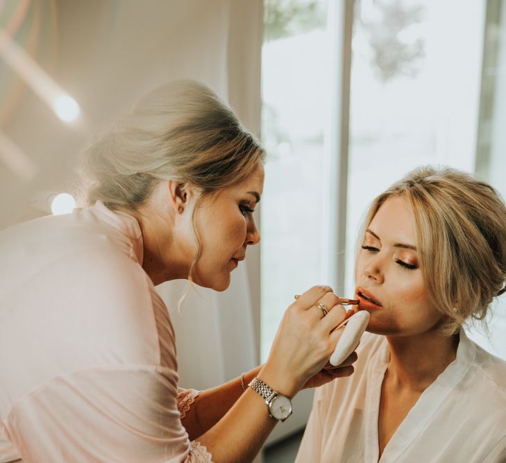 Bridal makeup at Hyde House wedding