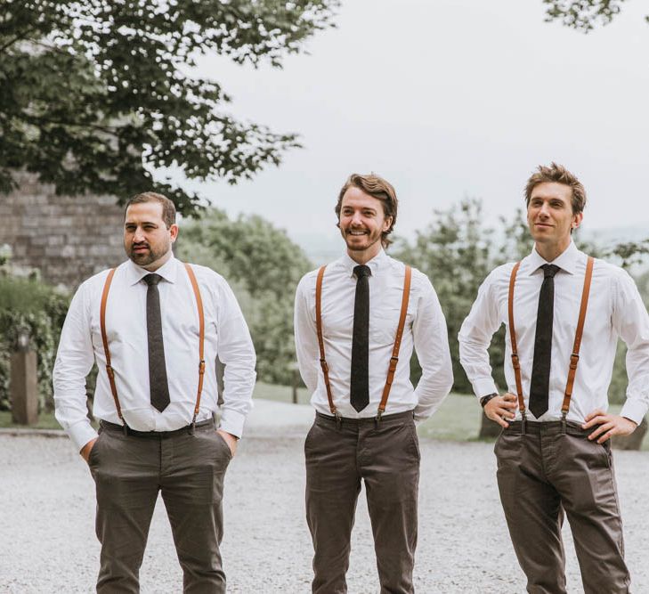 Groomsmen in Relaxed Chino's, Braces and Bow Ties