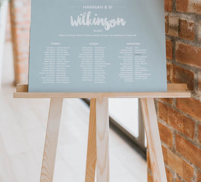 Contemporary Wedding Seating Chart on Easel