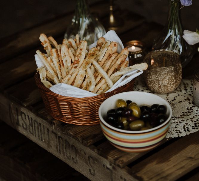 Anti Pasti Breadstick and Olive Nibbles