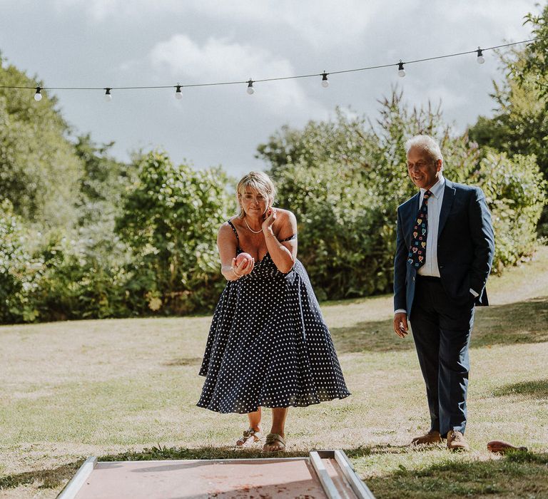 Wedding Guests Playing Bowls Garden Games