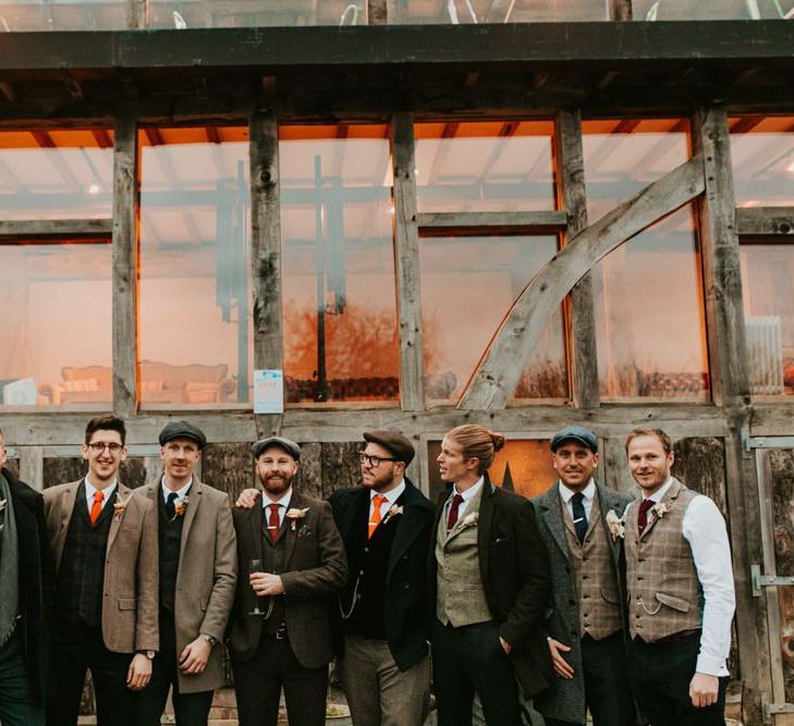 Groom with his groomsmen at Kent wedding venue