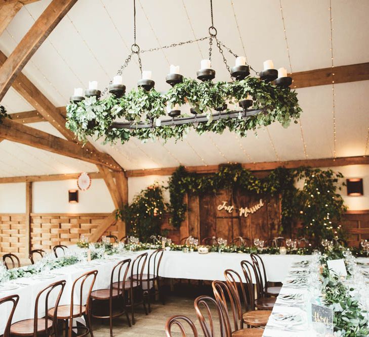 Wedding Reception Decor and Greenery Wedding Flowers