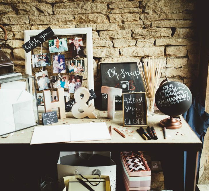 Wedding Cards, Globe Guest Book and Polaroid Station