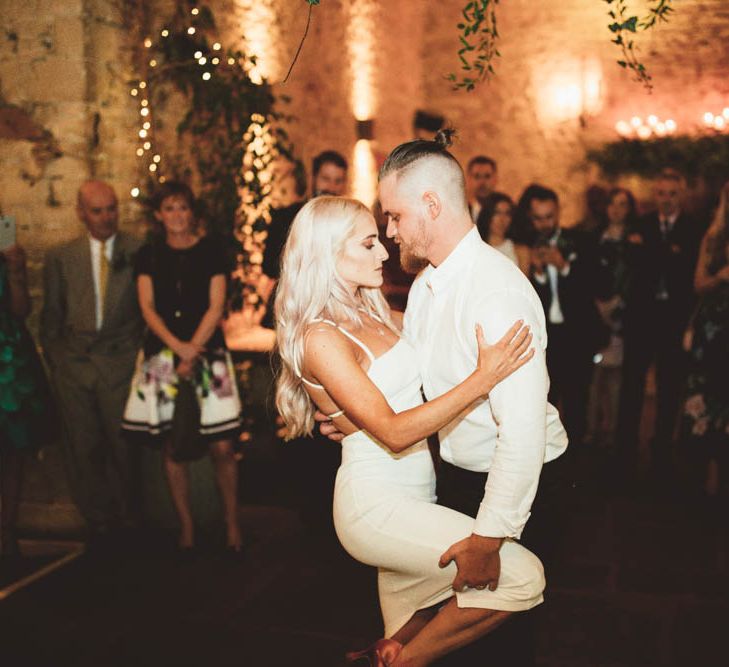 Bride and Groom Taking Their Choreographed First Dance