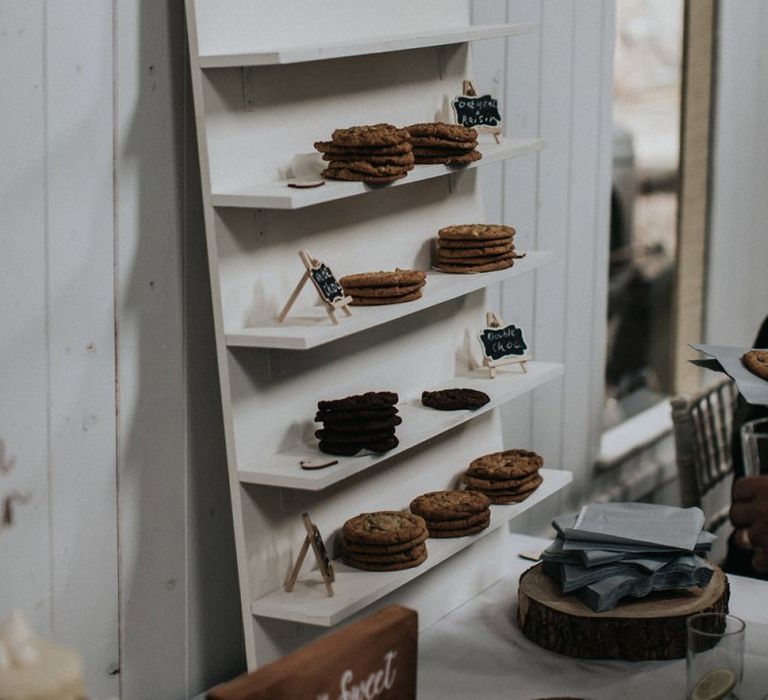 Cookie wall for wedding with multiway bridesmaid dresses