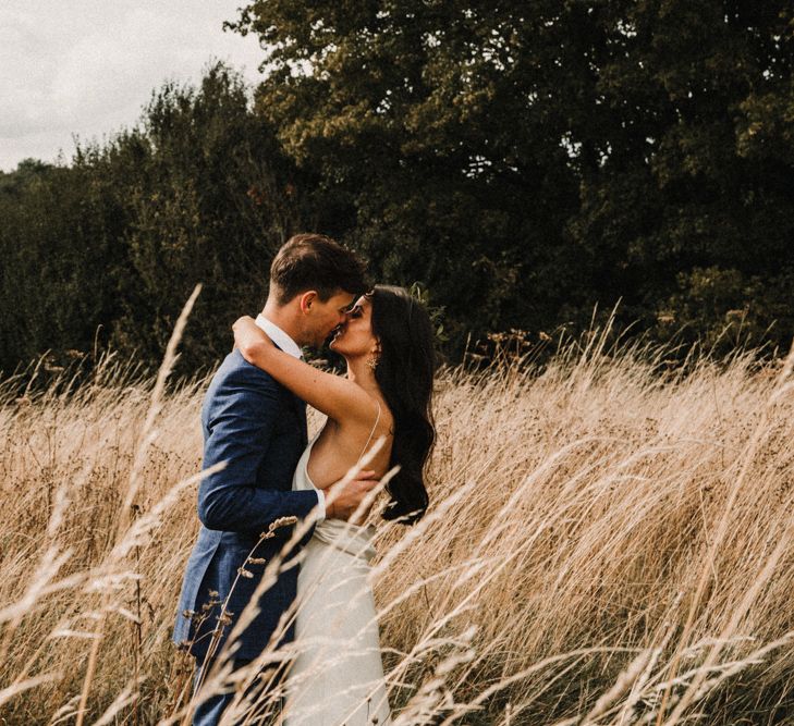 Bride In The Row For Bohemian Wedding In The Cotswolds With PapaKata Tipi And Ceremony At Merriscourt With Images From Carla Blain Photography