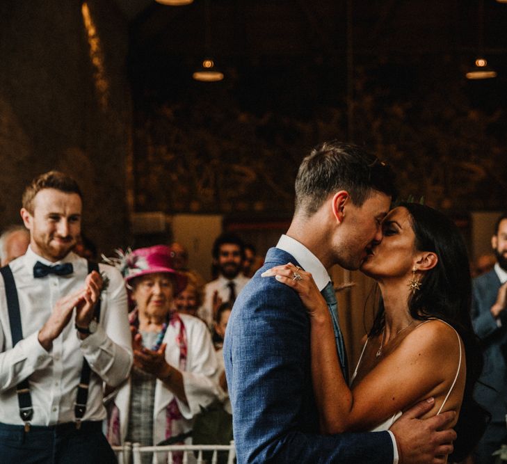 Bride In The Row For Bohemian Wedding In The Cotswolds With PapaKata Tipi And Ceremony At Merriscourt With Images From Carla Blain Photography