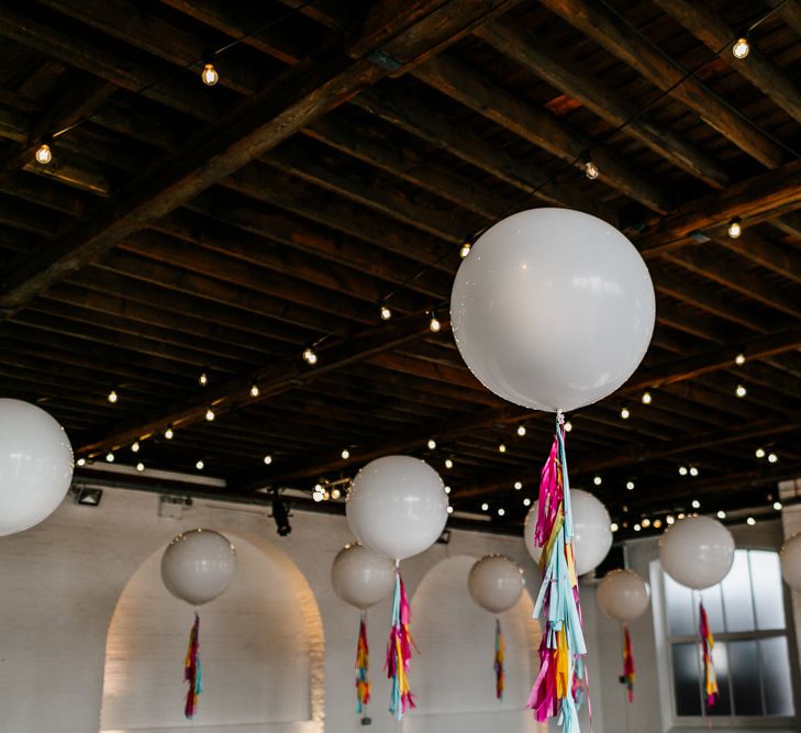 Giant Balloons Wedding Decor with Tissue Tassels