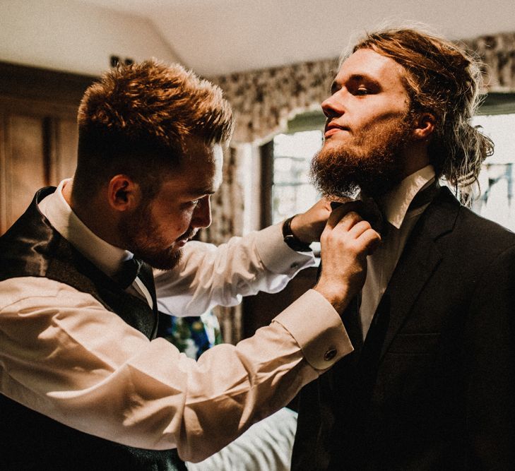 Groomsmen Wedding Morning | Pre-Raphaelite Mood Wedding at Heaver Castle in Kent | Carla Blain Photography