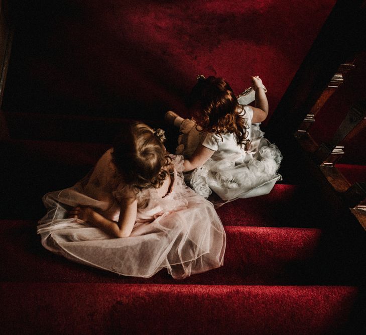 Flower Girls in Monsoon Dresses | Pre-Raphaelite Mood Wedding at Heaver Castle in Kent | Carla Blain Photography