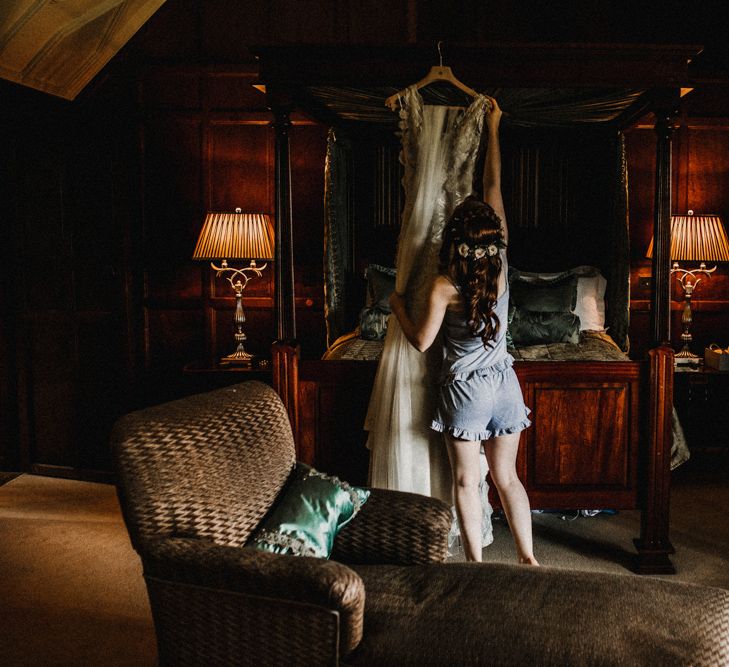 Wedding Morning Bridal Preparations | Pre-Raphaelite Mood Wedding at Heaver Castle in Kent | Carla Blain Photography