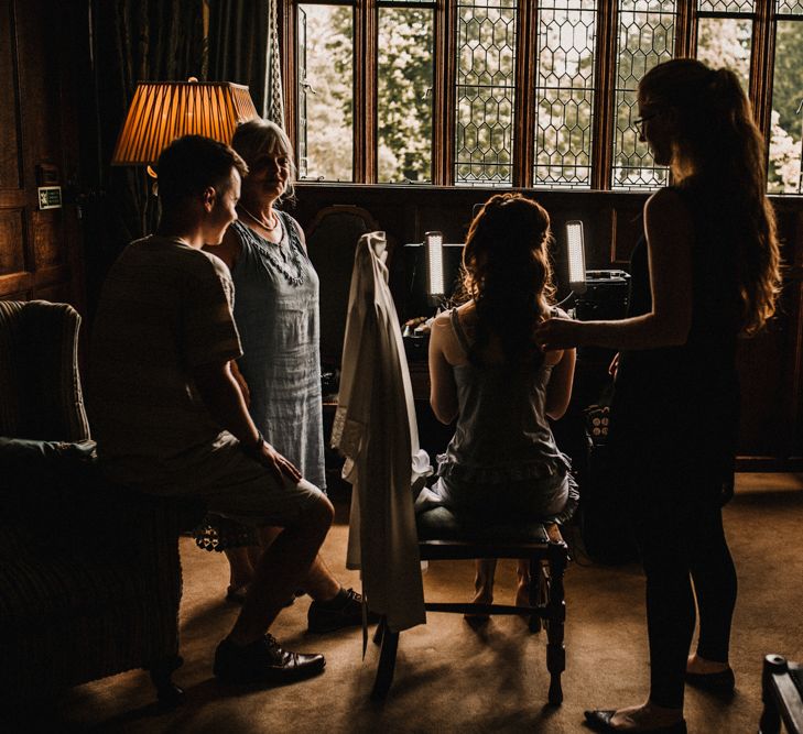 Wedding Morning Bridal Preparations | Pre-Raphaelite Mood Wedding at Heaver Castle in Kent | Carla Blain Photography