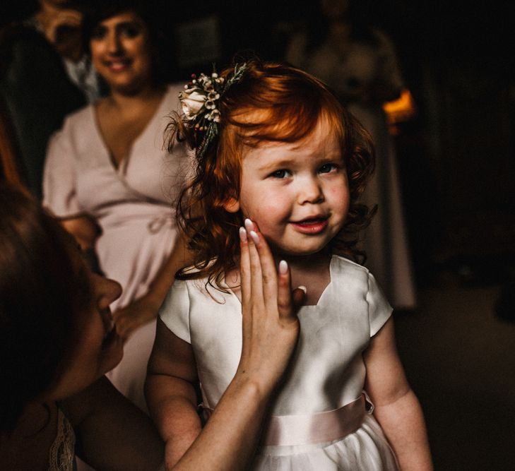 Flower Girl in Monsoon Dress | Pre-Raphaelite Mood Wedding at Heaver Castle in Kent | Carla Blain Photography