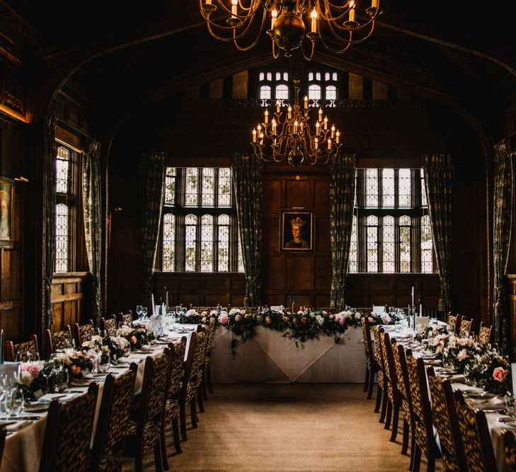 Wedding Reception Decor | Pre-Raphaelite Mood Wedding at Heaver Castle in Kent | Carla Blain Photography