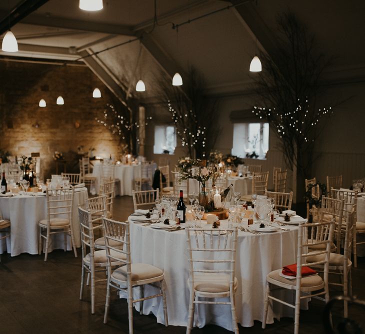 Winter wedding reception at Lapstone Barn