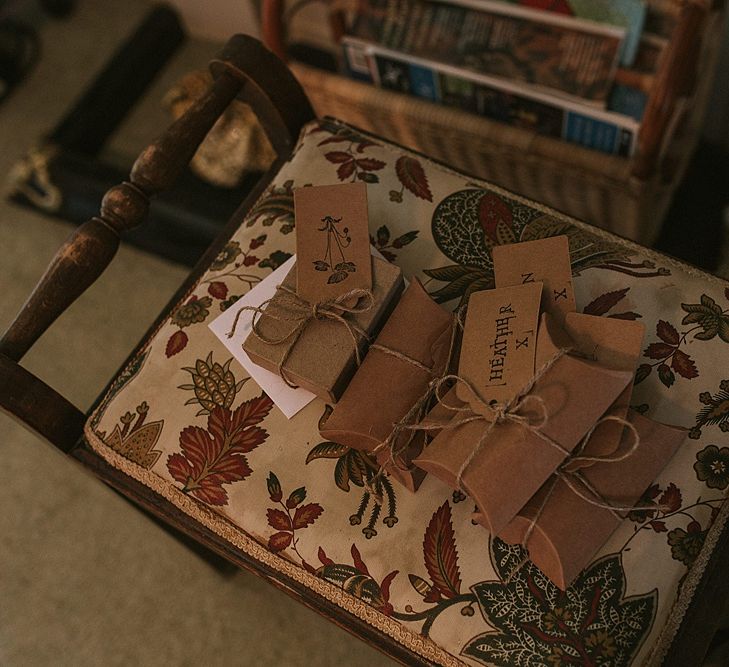 Wedding Party Gifts in Craft Boxes &amp; Twine | Rustic Barn &amp; Tipi Wedding at High House Farm Brewery, Northumberland | Maureen du Preez Photography