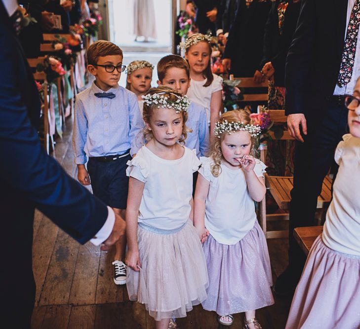 Flower Girls | DIY Bright Family Wedding at Plas Glansevin in Carmarthenshire, Wales |  O&amp; C Photography