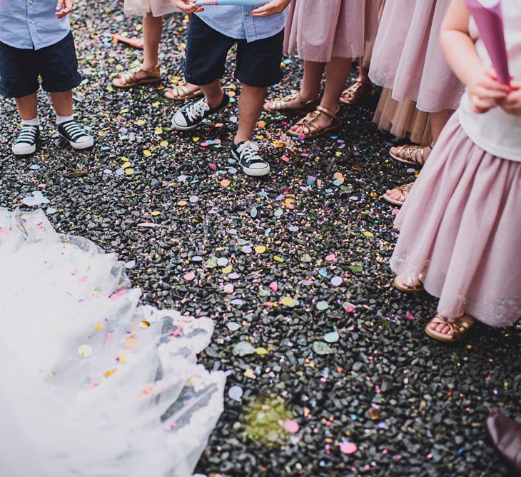 Confetti | DIY Bright Family Wedding at Plas Glansevin in Carmarthenshire, Wales |  O&amp; C Photography