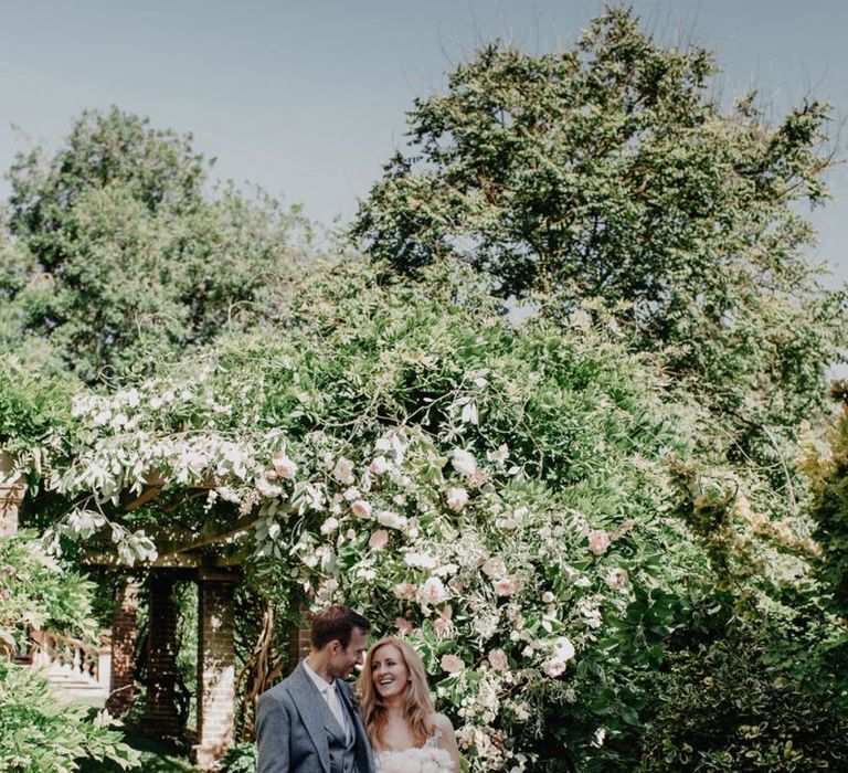 Garden wedding with outside ceremony