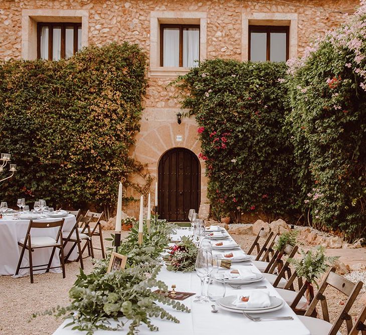 Outdoor wedding breakfast at First Dates wedding