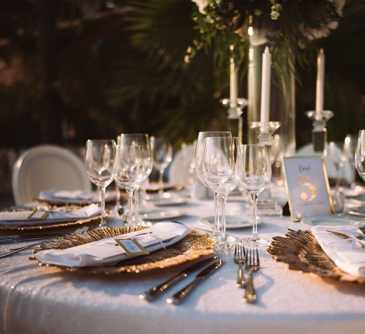 Ornate Gold Platter Place Settings