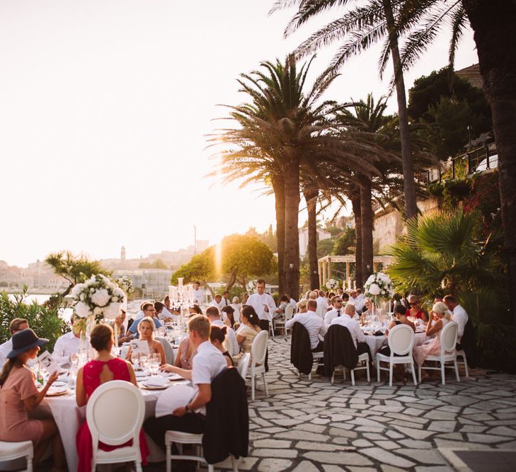 Golden Sunset at Outdoor Coastal Reception